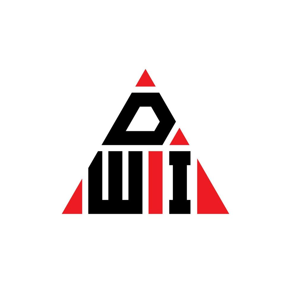 création de logo de lettre triangle dwi avec forme de triangle. monogramme de conception de logo triangle dwi. modèle de logo vectoriel triangle dwi avec couleur rouge. logo triangulaire dwi logo simple, élégant et luxueux.