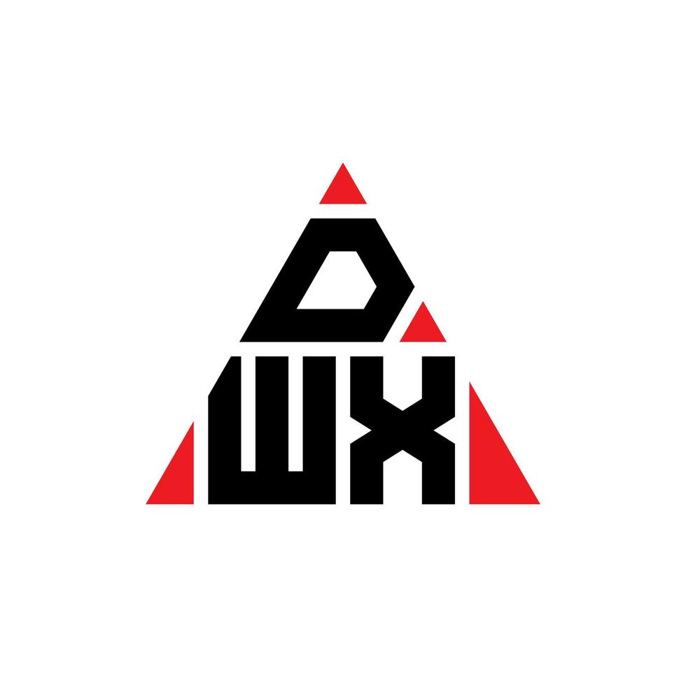 création de logo de lettre triangle dwx avec forme de triangle. monogramme de conception de logo triangle dwx. modèle de logo vectoriel triangle dwx avec couleur rouge. logo triangulaire dwx logo simple, élégant et luxueux.