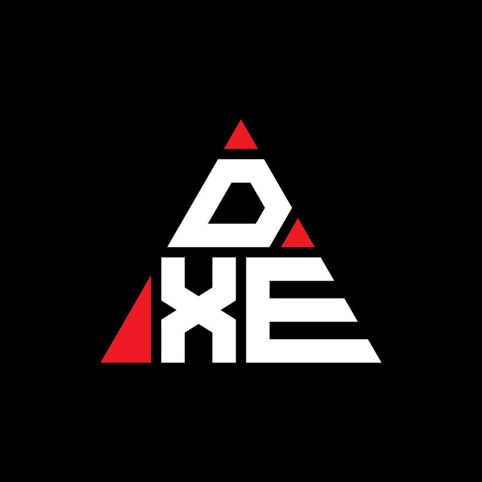 création de logo de lettre triangle dxe avec forme de triangle. monogramme de conception de logo triangle dxe. modèle de logo vectoriel triangle dxe avec couleur rouge. logo triangulaire dxe logo simple, élégant et luxueux.