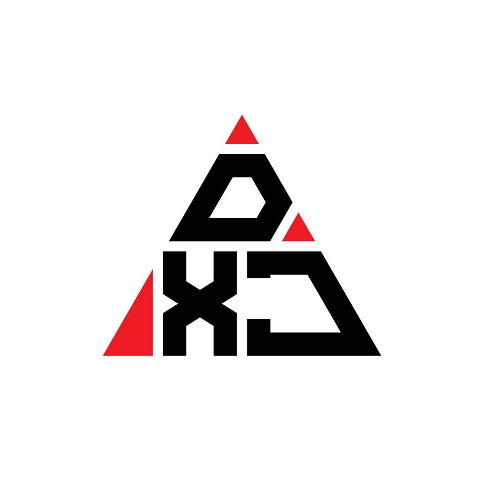 création de logo de lettre triangle dxj avec forme de triangle. monogramme de conception de logo triangle dxj. modèle de logo vectoriel triangle dxj avec couleur rouge. logo triangulaire dxj logo simple, élégant et luxueux.