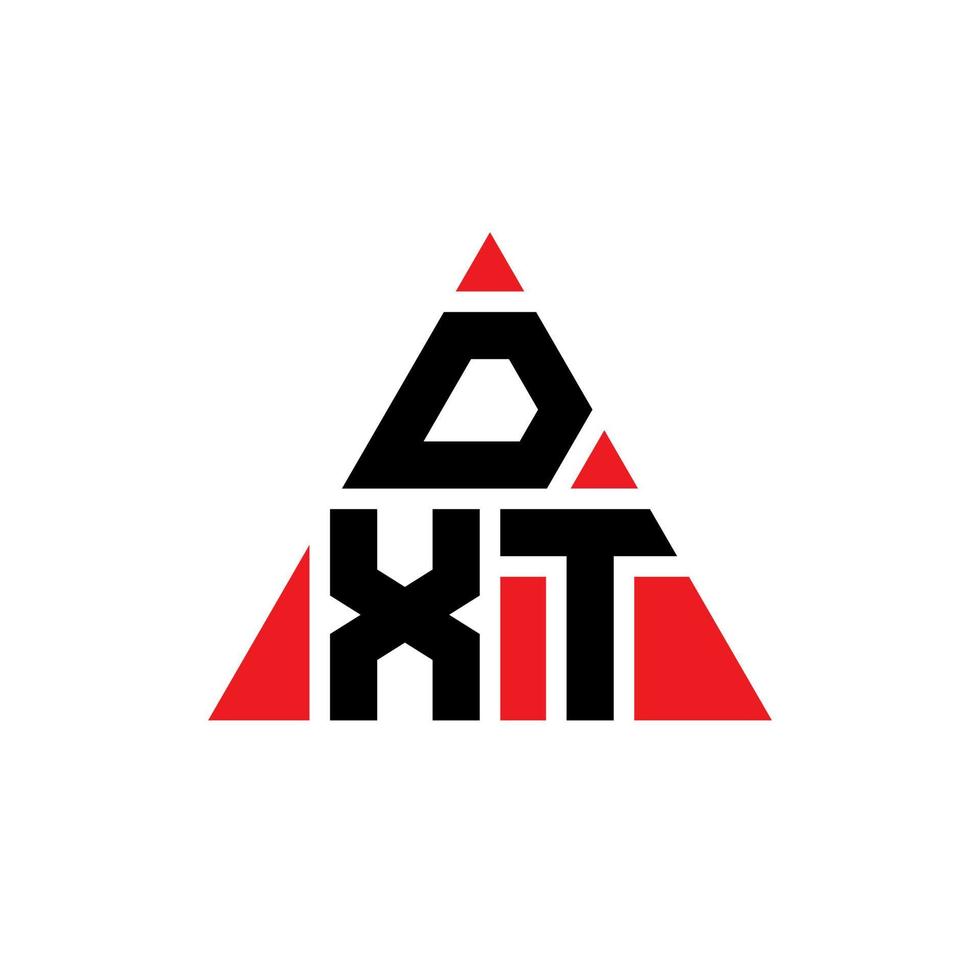 création de logo de lettre triangle dxt avec forme de triangle. monogramme de conception de logo triangle dxt. modèle de logo vectoriel triangle dxt avec couleur rouge. logo triangulaire dxt logo simple, élégant et luxueux.