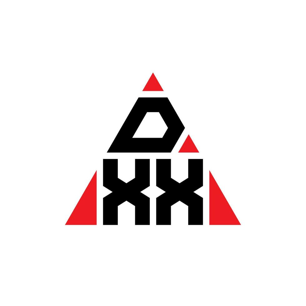 création de logo de lettre triangle dxx avec forme de triangle. monogramme de conception de logo triangle dxx. modèle de logo vectoriel triangle dxx avec couleur rouge. logo triangulaire dxx logo simple, élégant et luxueux.