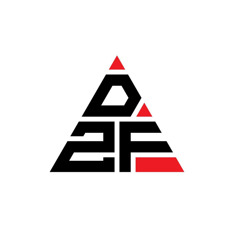 création de logo de lettre triangle dzf avec forme de triangle. monogramme de conception de logo triangle dzf. modèle de logo vectoriel triangle dzf avec couleur rouge. logo triangulaire dzf logo simple, élégant et luxueux.