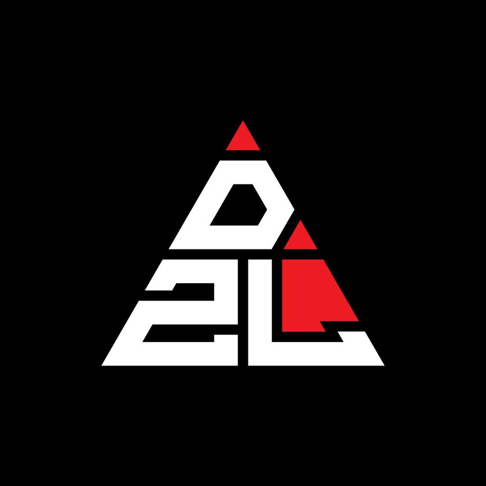 création de logo de lettre triangle dzl avec forme de triangle. monogramme de conception de logo triangle dzl. modèle de logo vectoriel triangle dzl avec couleur rouge. logo triangulaire dzl logo simple, élégant et luxueux.