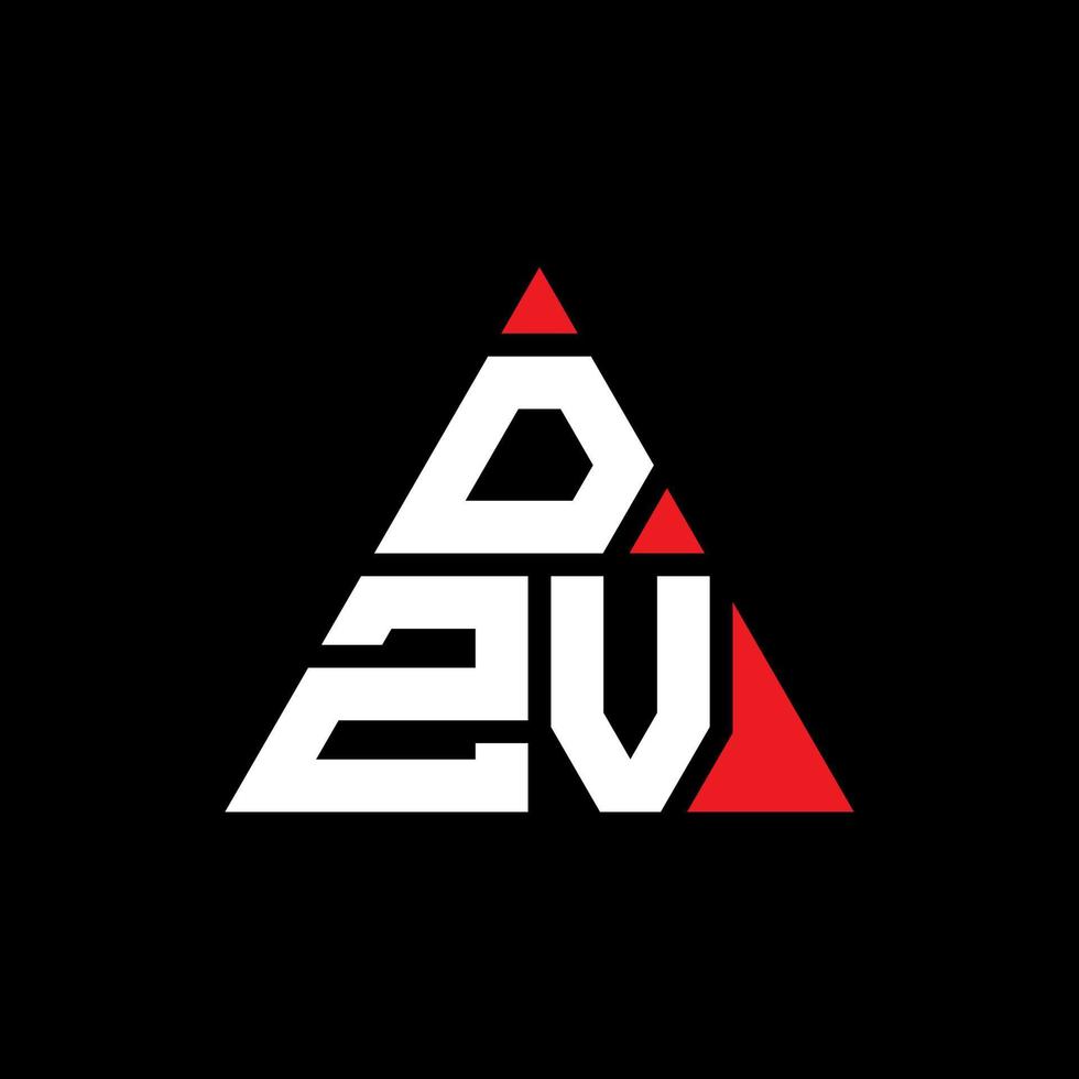 création de logo de lettre triangle dzv avec forme de triangle. monogramme de conception de logo triangle dzv. modèle de logo vectoriel triangle dzv avec couleur rouge. logo triangulaire dzv logo simple, élégant et luxueux.