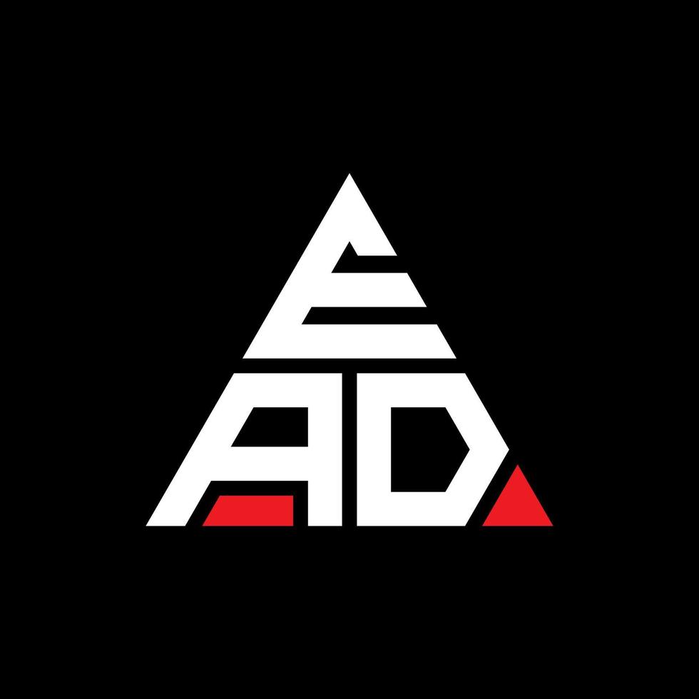 création de logo de lettre triangle ead avec forme de triangle. monogramme de conception de logo triangle ead. modèle de logo vectoriel triangle ead avec couleur rouge. ead logo triangulaire logo simple, élégant et luxueux.