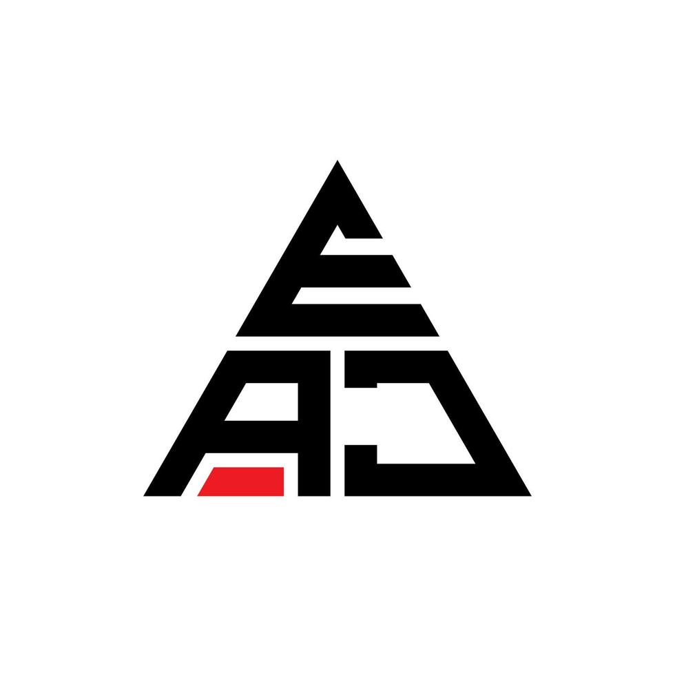 création de logo de lettre triangle eaj avec forme de triangle. monogramme de conception de logo triangle eaj. modèle de logo vectoriel triangle eaj avec couleur rouge. logo triangulaire eaj logo simple, élégant et luxueux.