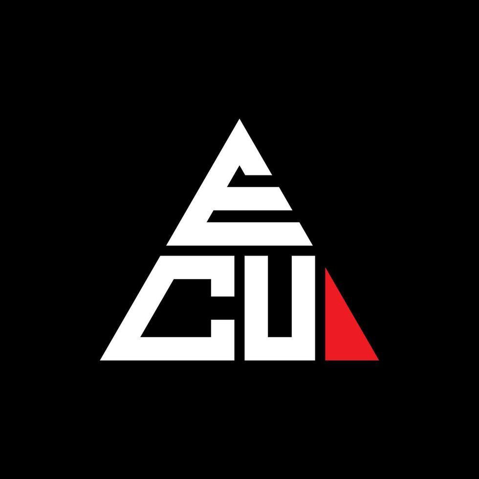 création de logo de lettre triangle écu avec forme de triangle. monogramme de conception de logo triangle ecu. modèle de logo vectoriel triangle ecu avec couleur rouge. logo triangulaire ecu logo simple, élégant et luxueux.