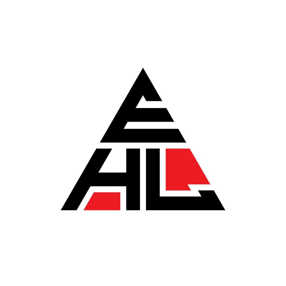 création de logo de lettre triangle ehl avec forme de triangle. monogramme de conception de logo triangle ehl. modèle de logo vectoriel triangle ehl avec couleur rouge. logo triangulaire ehl logo simple, élégant et luxueux.