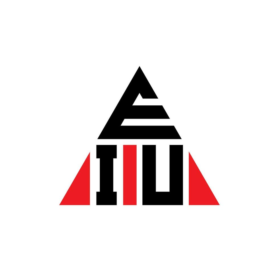 création de logo de lettre triangle eiu avec forme de triangle. monogramme de conception de logo triangle eiu. modèle de logo vectoriel triangle eiu avec couleur rouge. logo triangulaire eiu logo simple, élégant et luxueux.