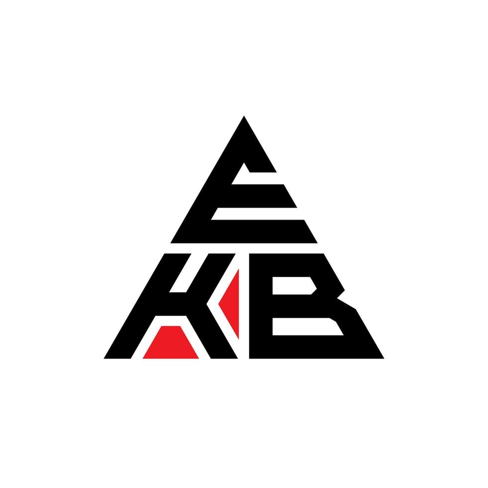 création de logo de lettre triangle ekb avec forme de triangle. monogramme de conception de logo triangle ekb. modèle de logo vectoriel triangle ekb avec couleur rouge. logo triangulaire ekb logo simple, élégant et luxueux.
