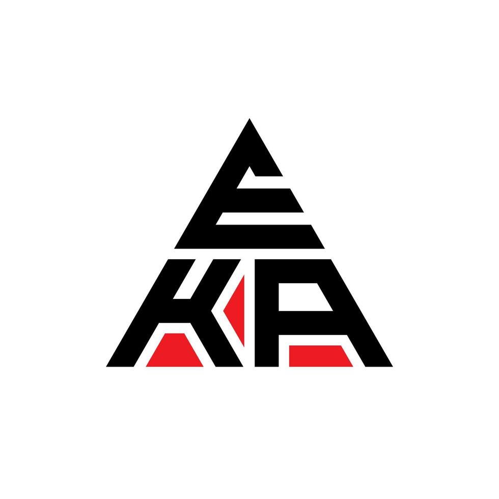 création de logo de lettre triangle eka avec forme de triangle. monogramme de conception de logo triangle eka. modèle de logo vectoriel triangle eka avec couleur rouge. logo triangulaire eka logo simple, élégant et luxueux.