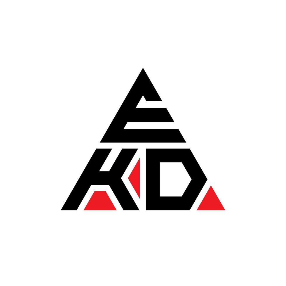 création de logo de lettre triangle ekd avec forme de triangle. monogramme de conception de logo triangle ekd. modèle de logo vectoriel triangle ekd avec couleur rouge. logo triangulaire ekd logo simple, élégant et luxueux.