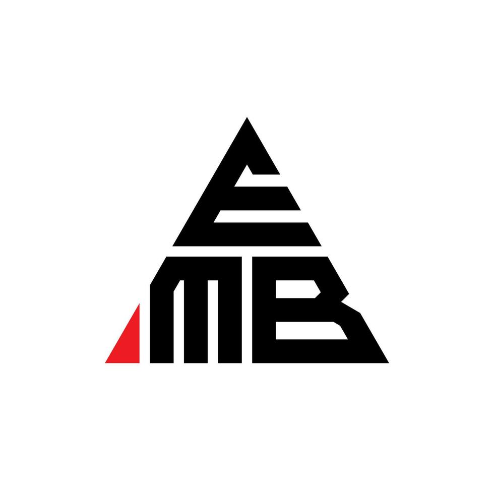 création de logo de lettre triangle emb avec forme de triangle. monogramme de conception de logo triangle emb. modèle de logo vectoriel triangle emb de couleur rouge. logo triangulaire emb logo simple, élégant et luxueux.