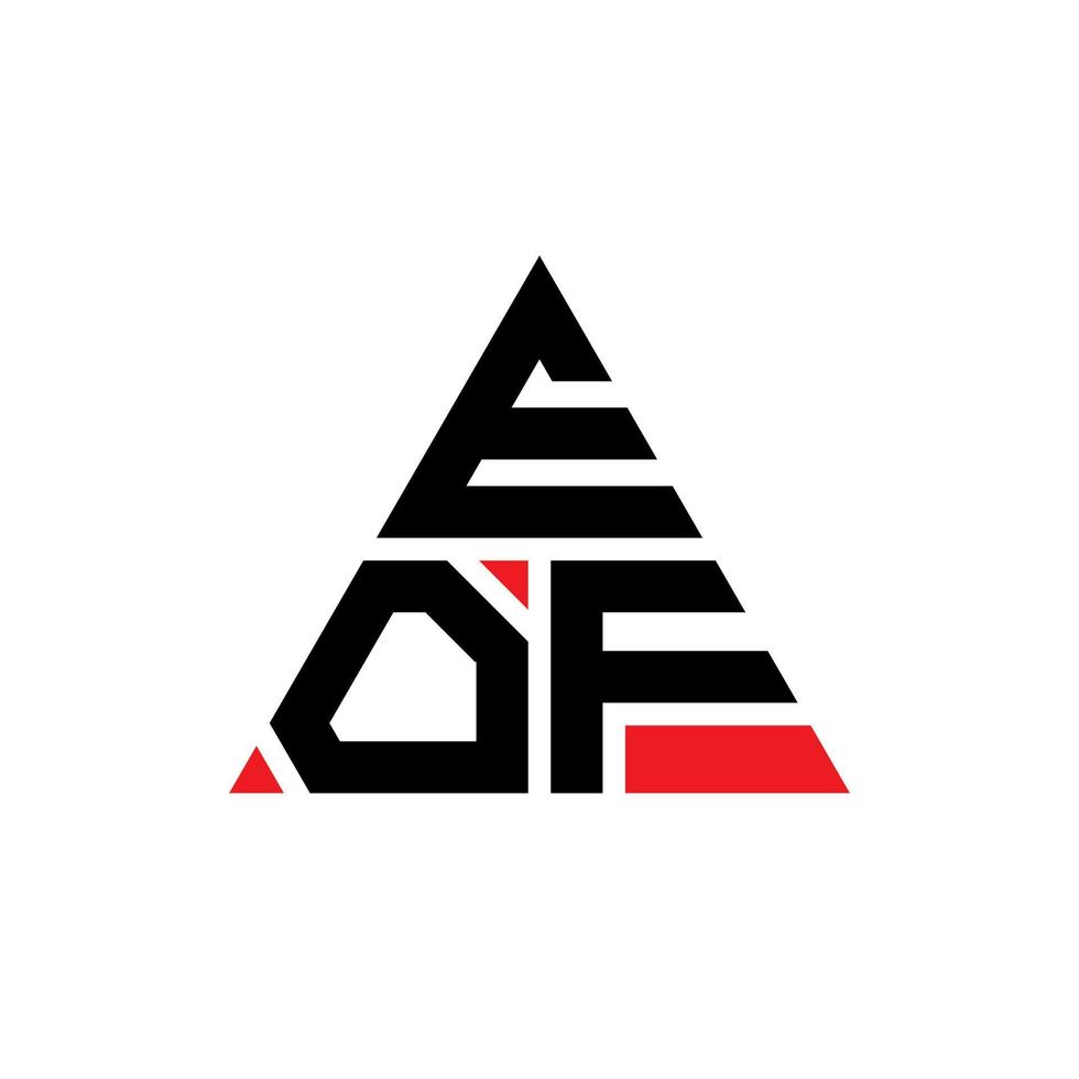 création de logo de lettre triangle eof avec forme de triangle. monogramme de conception de logo triangle eof. modèle de logo vectoriel triangle eof avec couleur rouge. eof logo triangulaire logo simple, élégant et luxueux.