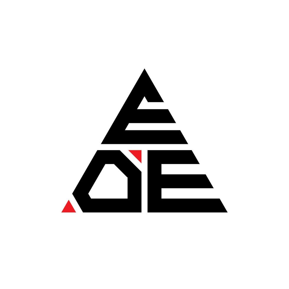 conception de logo de lettre de triangle d'eoe avec la forme de triangle. monogramme de conception de logo triangle eoe. modèle de logo vectoriel triangle eoe avec couleur rouge. logo triangulaire eoe logo simple, élégant et luxueux.
