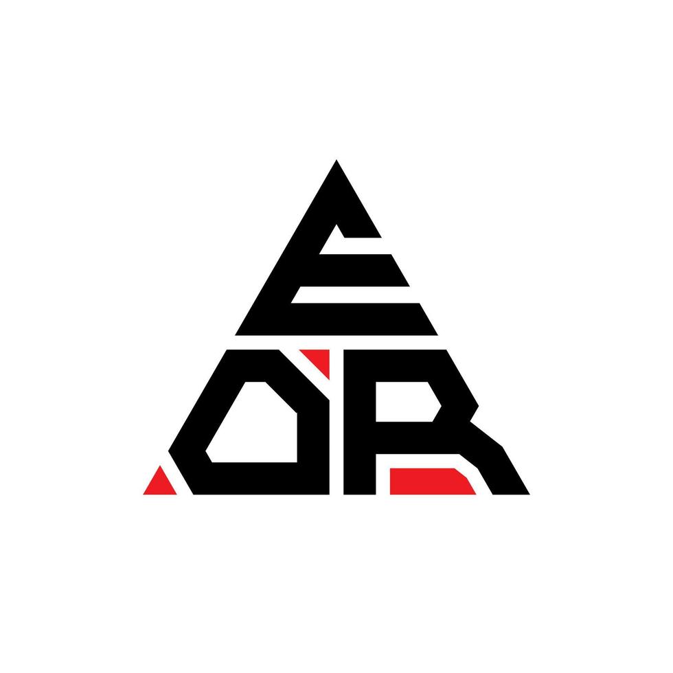 création de logo de lettre eor triangle avec forme de triangle. monogramme de conception de logo triangle eor. modèle de logo vectoriel triangle eor avec couleur rouge. eor logo triangulaire logo simple, élégant et luxueux.