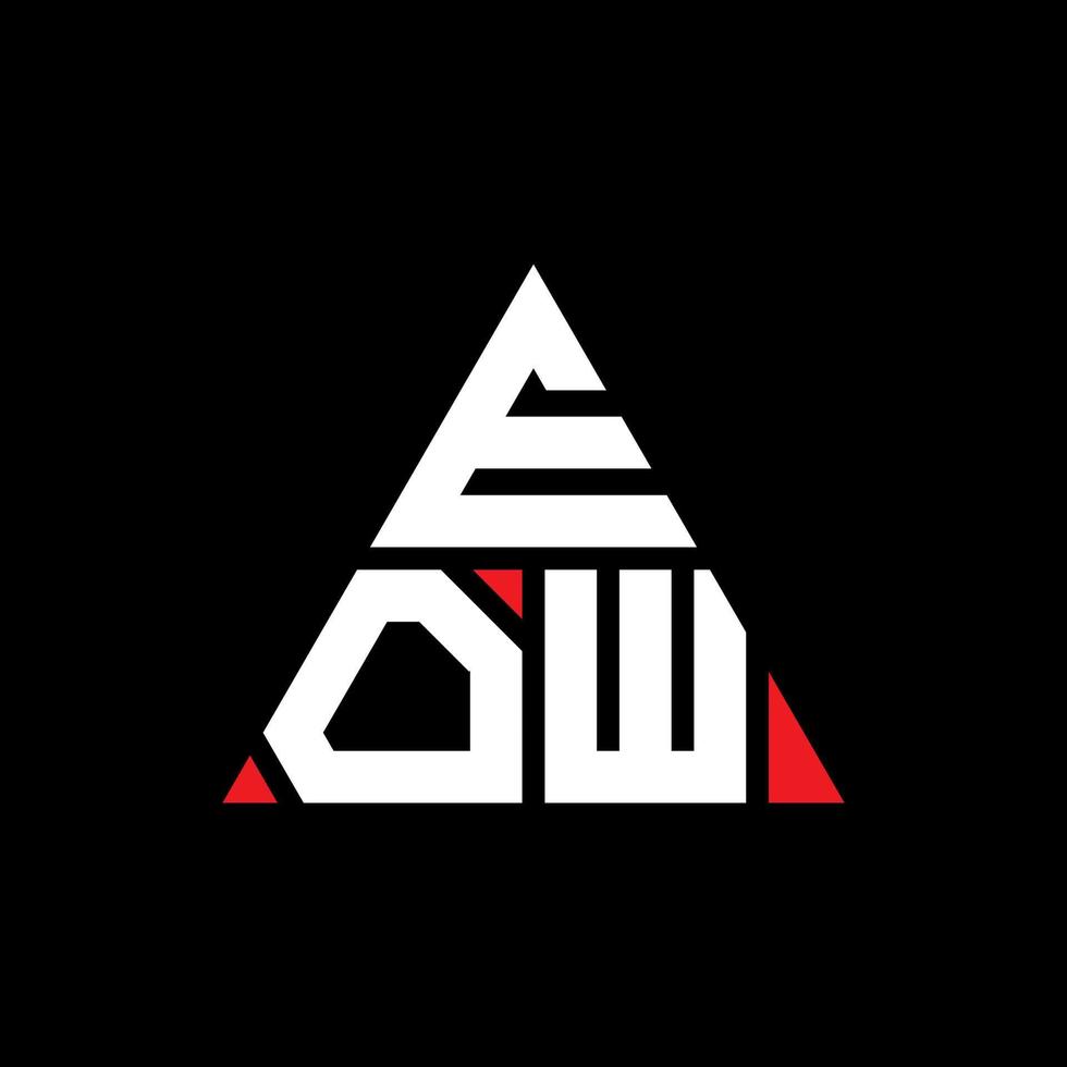 création de logo de lettre triangle eow avec forme de triangle. monogramme de conception de logo triangle eow. modèle de logo vectoriel triangle eow avec couleur rouge. eow logo triangulaire logo simple, élégant et luxueux.