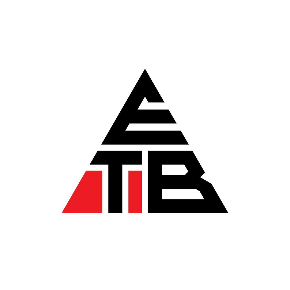 création de logo de lettre triangle etb avec forme de triangle. monogramme de conception de logo triangle etb. modèle de logo vectoriel triangle etb avec couleur rouge. logo triangulaire etb logo simple, élégant et luxueux.