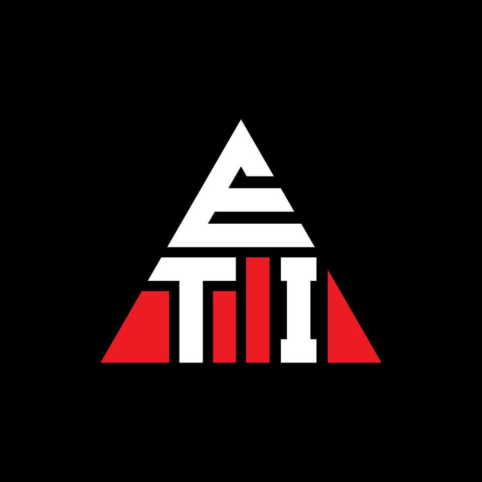 création de logo de lettre triangle eti avec forme de triangle. monogramme de conception de logo eti triangle. modèle de logo vectoriel triangle eti avec couleur rouge. logo triangulaire eti logo simple, élégant et luxueux.