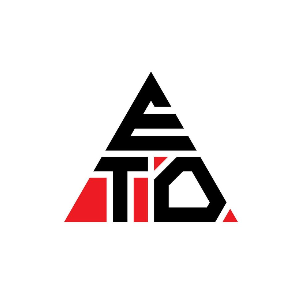 création de logo de lettre triangle eto avec forme de triangle. monogramme de conception de logo triangle eto. modèle de logo vectoriel triangle eto avec couleur rouge. logo triangulaire eto logo simple, élégant et luxueux.