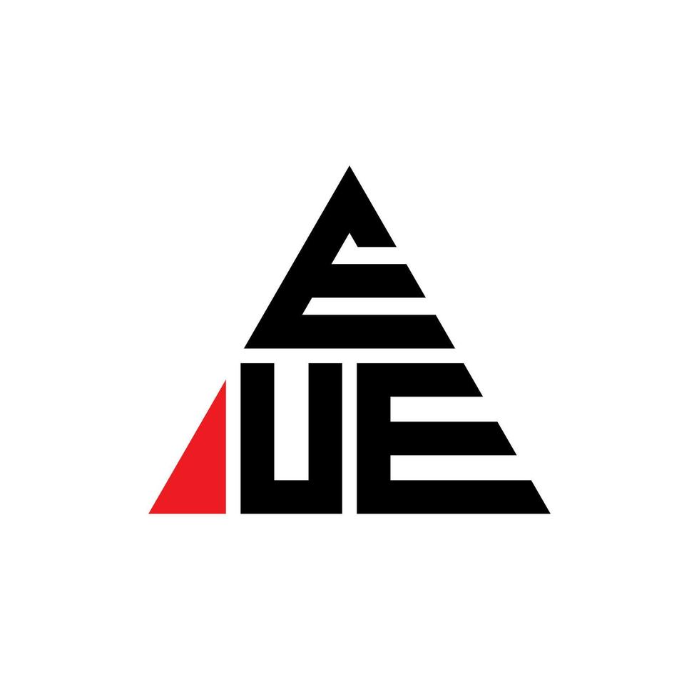 création de logo de lettre triangle eue avec forme de triangle. monogramme de conception de logo triangle eue. modèle de logo vectoriel triangle eue avec couleur rouge. eue logo triangulaire logo simple, élégant et luxueux.