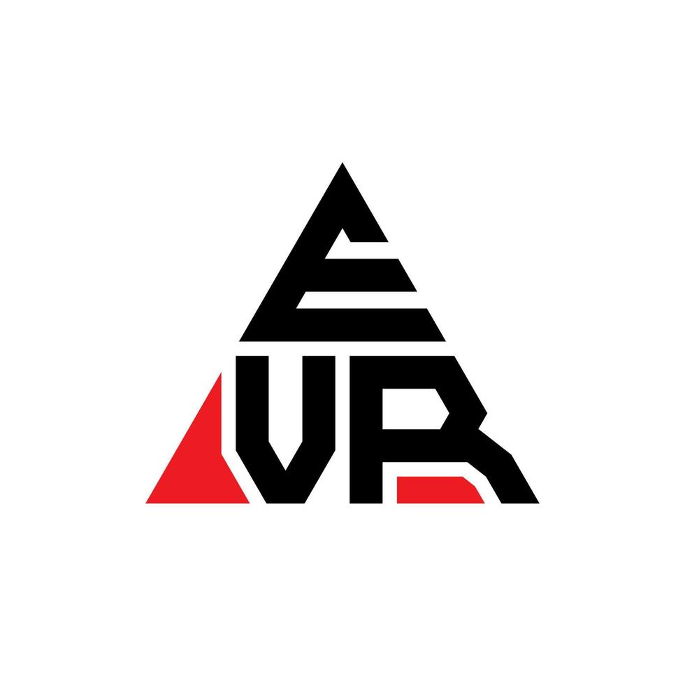 création de logo de lettre triangle evr avec forme de triangle. monogramme de conception de logo triangle evr. modèle de logo vectoriel triangle evr avec couleur rouge. logo triangulaire evr logo simple, élégant et luxueux.