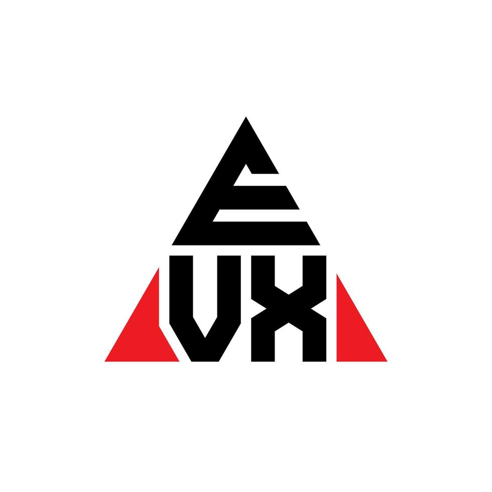 création de logo de lettre triangle evx avec forme de triangle. monogramme de conception de logo triangle evx. modèle de logo vectoriel triangle evx avec couleur rouge. logo triangulaire evx logo simple, élégant et luxueux.