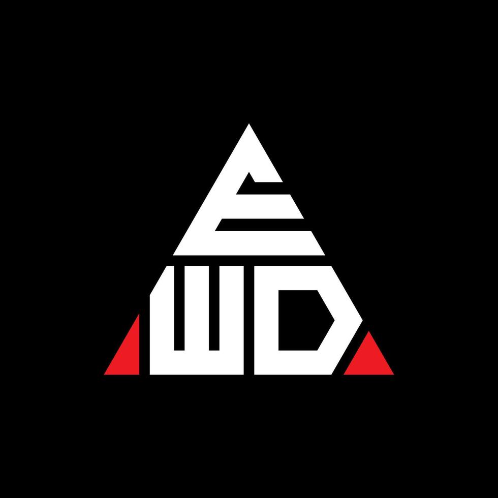 création de logo de lettre triangle ewd avec forme de triangle. monogramme de conception de logo triangle ewd. modèle de logo vectoriel triangle ewd avec couleur rouge. logo triangulaire ewd logo simple, élégant et luxueux.