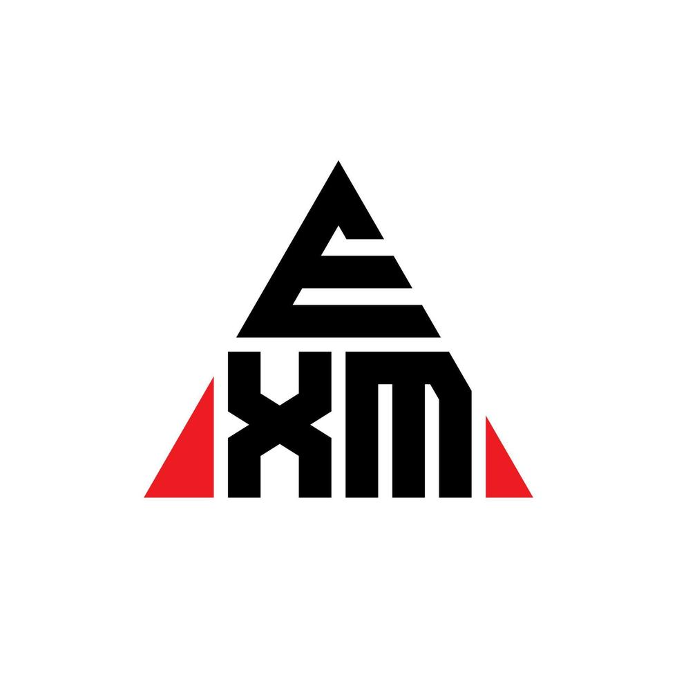 création de logo de lettre triangle exm avec forme de triangle. monogramme de conception de logo triangle exm. modèle de logo vectoriel triangle exm avec couleur rouge. logo triangulaire exm logo simple, élégant et luxueux.