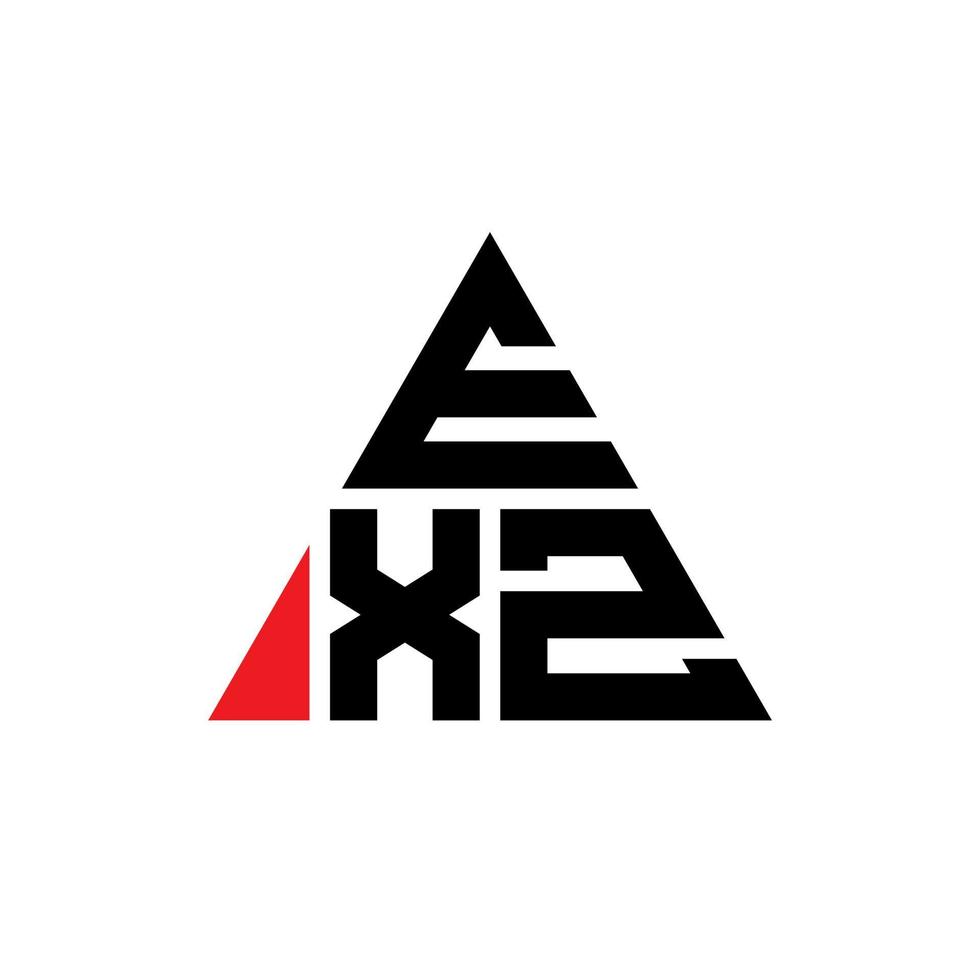 création de logo de lettre triangle exz avec forme de triangle. monogramme de conception de logo triangle exz. modèle de logo vectoriel triangle exz avec couleur rouge. logo triangulaire exz logo simple, élégant et luxueux.