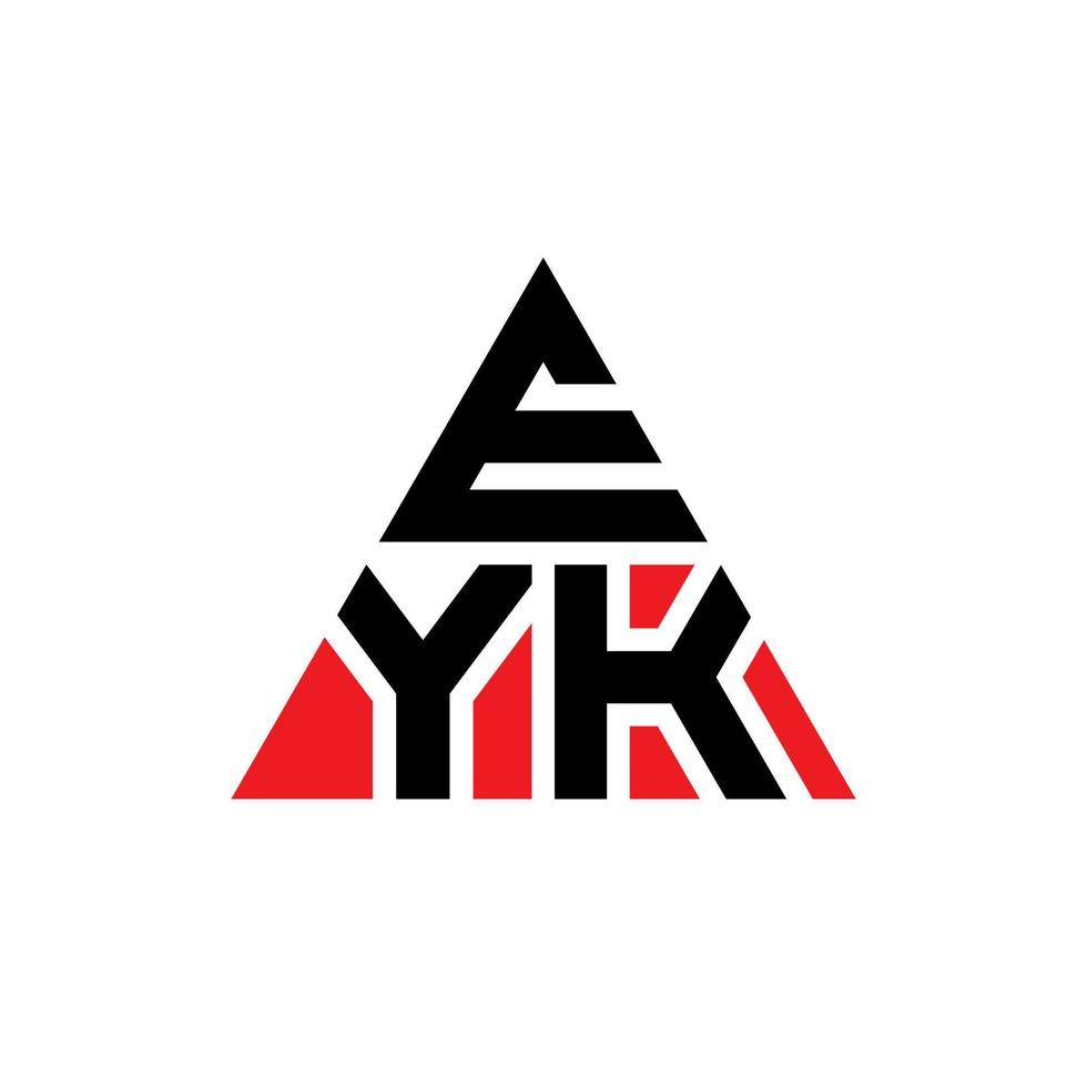 création de logo de lettre triangle eyk avec forme de triangle. monogramme de conception de logo triangle eyk. modèle de logo vectoriel triangle eyk avec couleur rouge. logo triangulaire eyk logo simple, élégant et luxueux.
