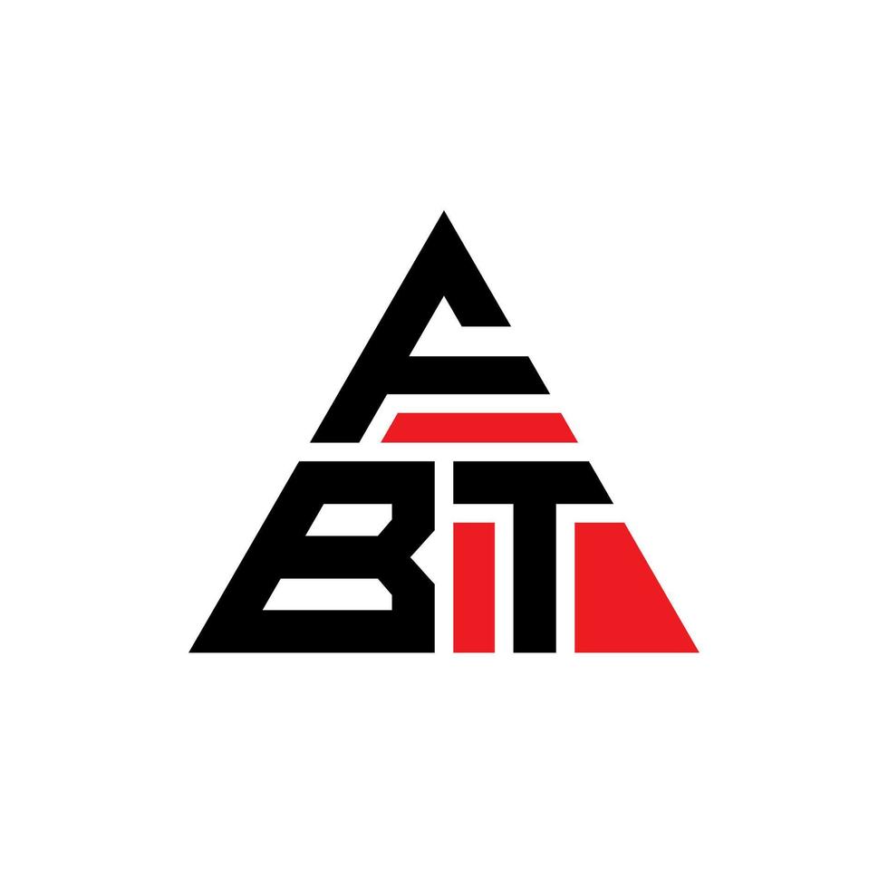 création de logo de lettre triangle fbt avec forme de triangle. monogramme de conception de logo triangle fbt. modèle de logo vectoriel triangle fbt avec couleur rouge. logo triangulaire fbt logo simple, élégant et luxueux.