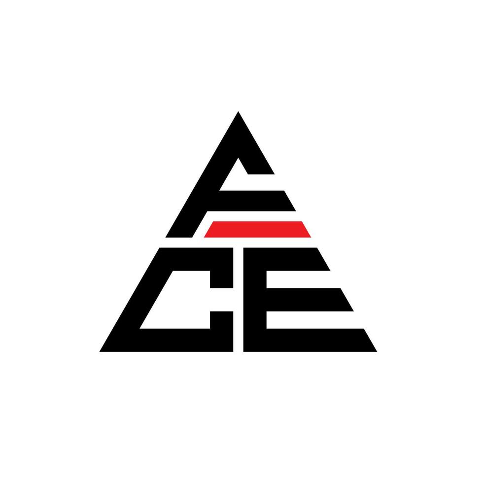 création de logo de lettre triangle fce avec forme de triangle. monogramme de conception de logo triangle fce. modèle de logo vectoriel triangle fce avec couleur rouge. logo triangulaire fce logo simple, élégant et luxueux.