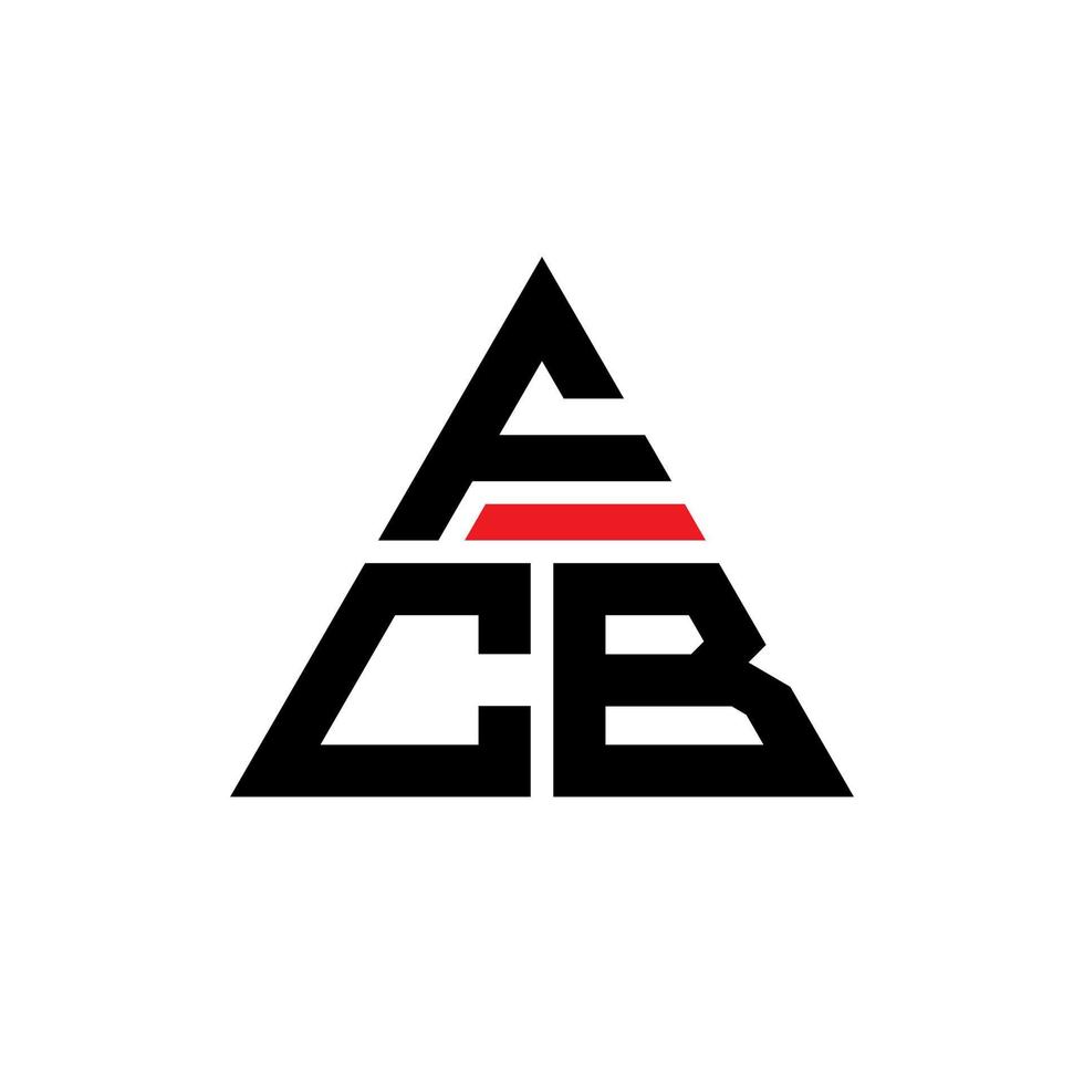 création de logo de lettre triangle fcb avec forme de triangle. monogramme de conception de logo triangle fcb. modèle de logo vectoriel triangle fcb avec couleur rouge. logo triangulaire fcb logo simple, élégant et luxueux.