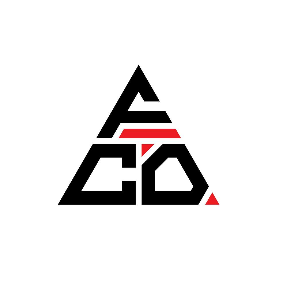 création de logo de lettre triangle fco avec forme de triangle. monogramme de conception de logo triangle fco. modèle de logo vectoriel triangle fco avec couleur rouge. logo triangulaire fco logo simple, élégant et luxueux.