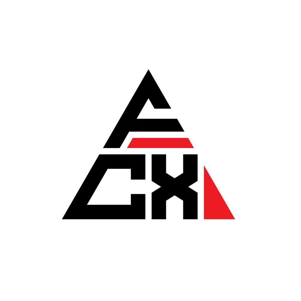 création de logo de lettre triangle fcx avec forme de triangle. monogramme de conception de logo triangle fcx. modèle de logo vectoriel triangle fcx avec couleur rouge. logo triangulaire fcx logo simple, élégant et luxueux.