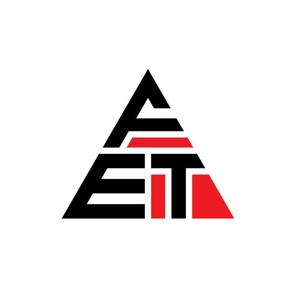 création de logo de lettre triangle fet avec forme de triangle. monogramme de conception de logo triangle fet. modèle de logo vectoriel triangle fet avec couleur rouge. fet logo triangulaire logo simple, élégant et luxueux.