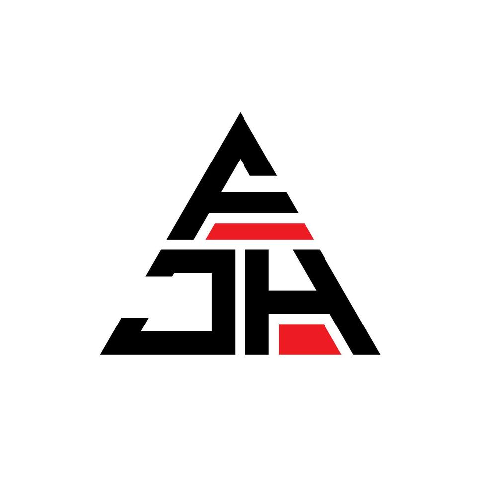 création de logo de lettre triangle fjh avec forme de triangle. monogramme de conception de logo triangle fjh. modèle de logo vectoriel triangle fjh avec couleur rouge. logo triangulaire fjh logo simple, élégant et luxueux.