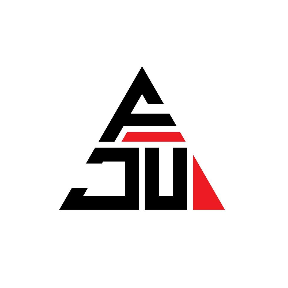 création de logo de lettre triangle fju avec forme de triangle. monogramme de conception de logo triangle fju. modèle de logo vectoriel triangle fju avec couleur rouge. logo triangulaire fju logo simple, élégant et luxueux.