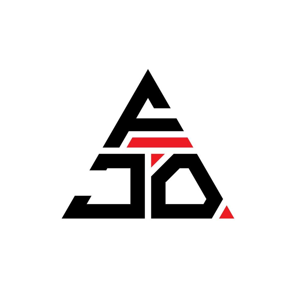 création de logo de lettre triangle fjo avec forme de triangle. monogramme de conception de logo triangle fjo. modèle de logo vectoriel triangle fjo avec couleur rouge. logo triangulaire fjo logo simple, élégant et luxueux.