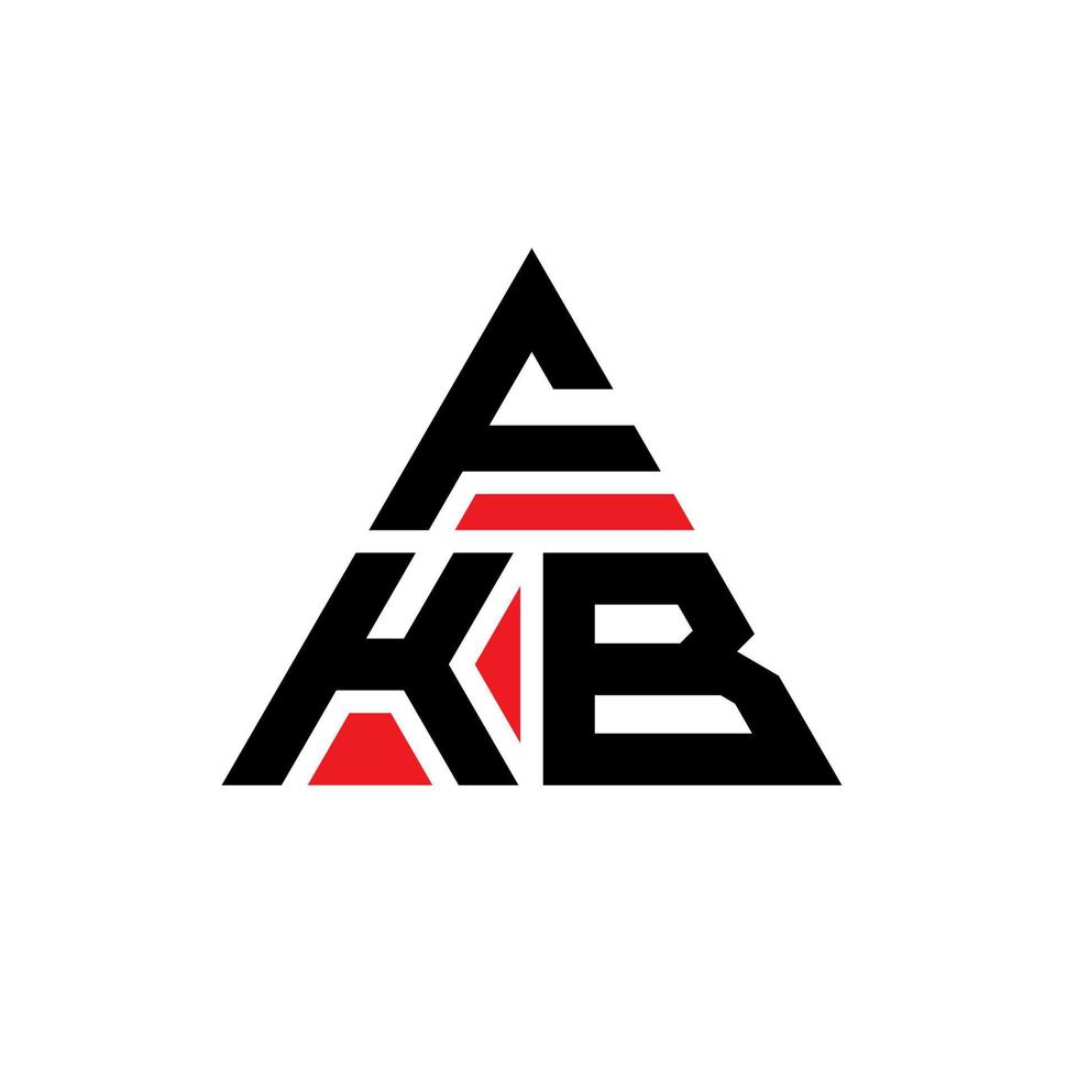 création de logo de lettre triangle fkb avec forme de triangle. monogramme de conception de logo triangle fkb. modèle de logo vectoriel triangle fkb avec couleur rouge. logo triangulaire fkb logo simple, élégant et luxueux.