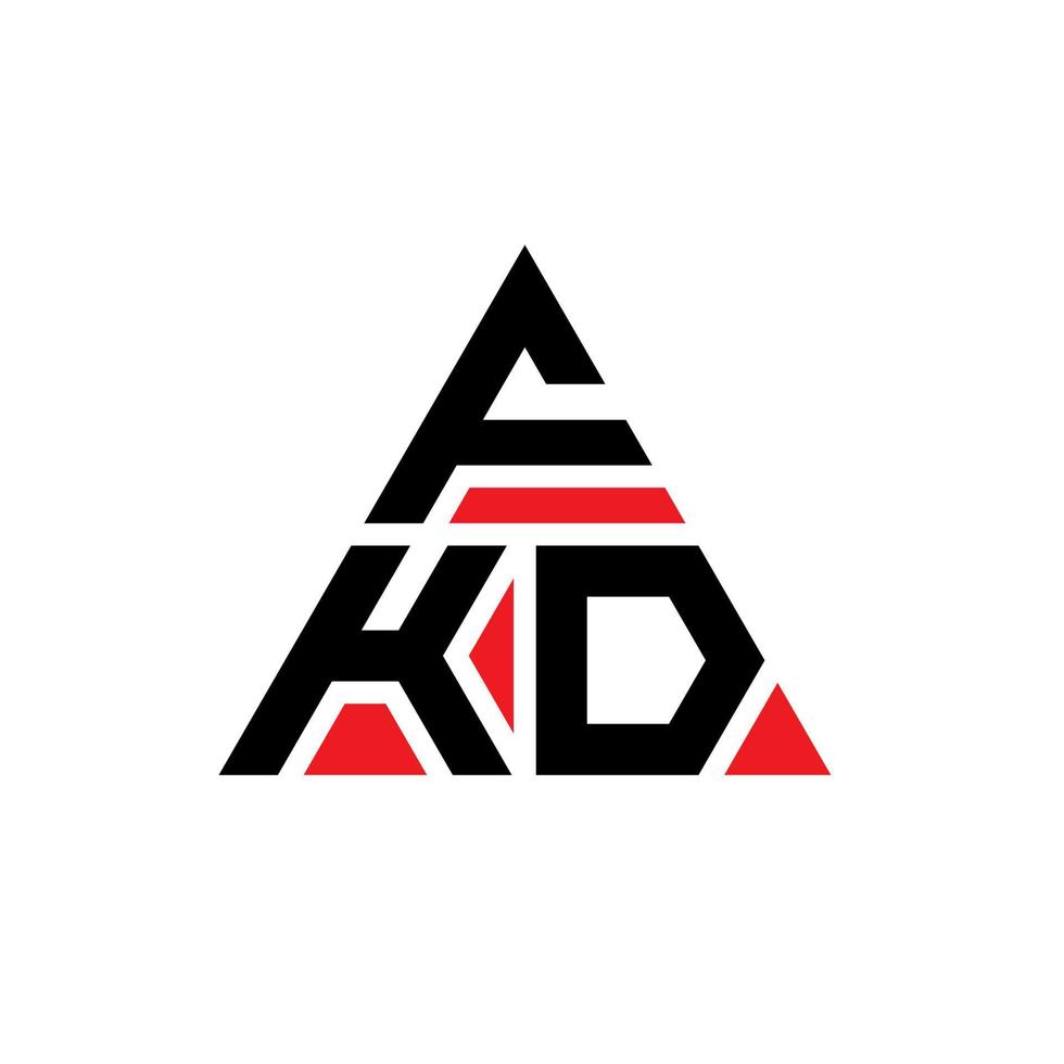 création de logo de lettre triangle fkd avec forme de triangle. monogramme de conception de logo triangle fkd. modèle de logo vectoriel triangle fkd avec couleur rouge. logo triangulaire fkd logo simple, élégant et luxueux.