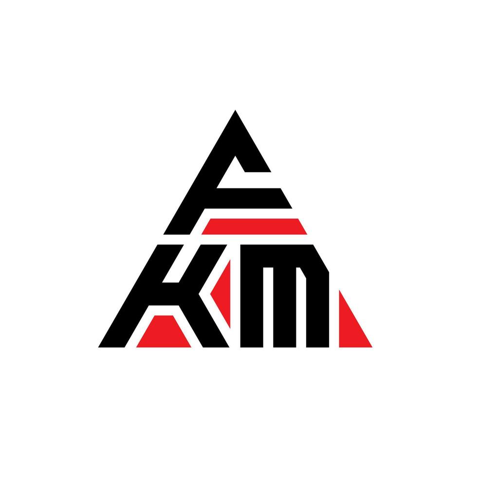 création de logo de lettre triangle fkm avec forme de triangle. monogramme de conception de logo triangle fkm. modèle de logo vectoriel triangle fkm avec couleur rouge. logo triangulaire fkm logo simple, élégant et luxueux.