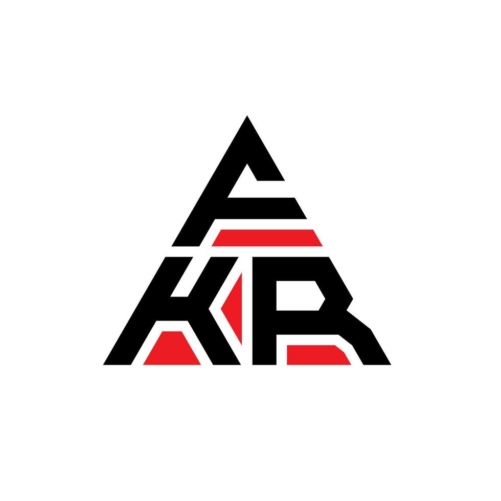 création de logo de lettre triangle fkr avec forme de triangle. monogramme de conception de logo triangle fkr. modèle de logo vectoriel triangle fkr avec couleur rouge. logo triangulaire fkr logo simple, élégant et luxueux.