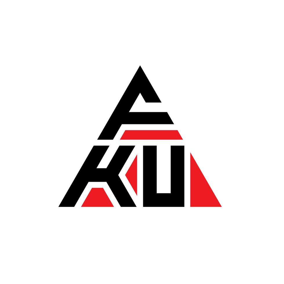 création de logo de lettre triangle fku avec forme de triangle. monogramme de conception de logo triangle fku. modèle de logo vectoriel triangle fku avec couleur rouge. logo triangulaire fku logo simple, élégant et luxueux.