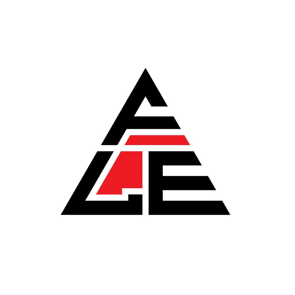 création de logo de lettre triangle fle avec forme de triangle. monogramme de conception de logo triangle fle. modèle de logo vectoriel triangle fle avec couleur rouge. fle logo triangulaire logo simple, élégant et luxueux.