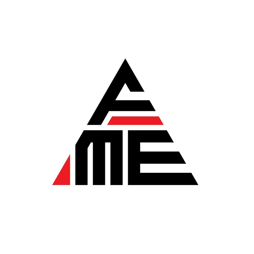 création de logo de lettre triangle fme avec forme de triangle. monogramme de conception de logo fme triangle. modèle de logo vectoriel triangle fme avec couleur rouge. logo triangulaire fme logo simple, élégant et luxueux.