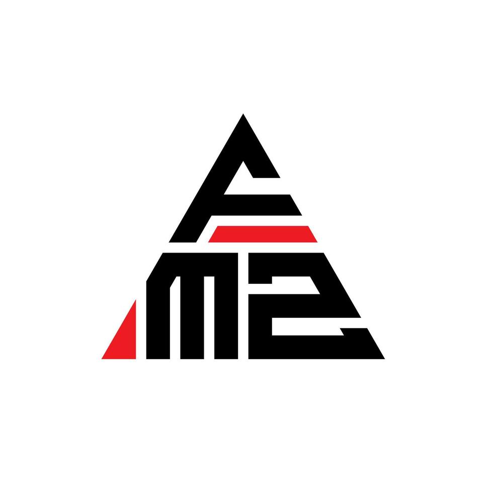 création de logo de lettre triangle fmz avec forme de triangle. monogramme de conception de logo triangle fmz. modèle de logo vectoriel triangle fmz avec couleur rouge. logo triangulaire fmz logo simple, élégant et luxueux.
