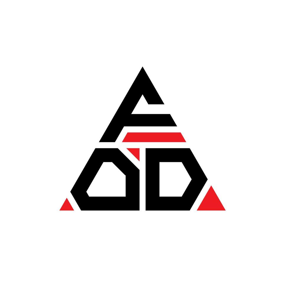 création de logo de lettre triangle fod avec forme de triangle. monogramme de conception de logo triangle fod. modèle de logo vectoriel triangle fod avec couleur rouge. logo triangulaire fod logo simple, élégant et luxueux.